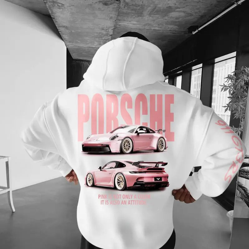 Pink Porsche 911 GT3 RS Hoodie, Unisex, Menswear, Street Racing Shirt, Car Hoodie, Boyfriend Gift Sweatshirt