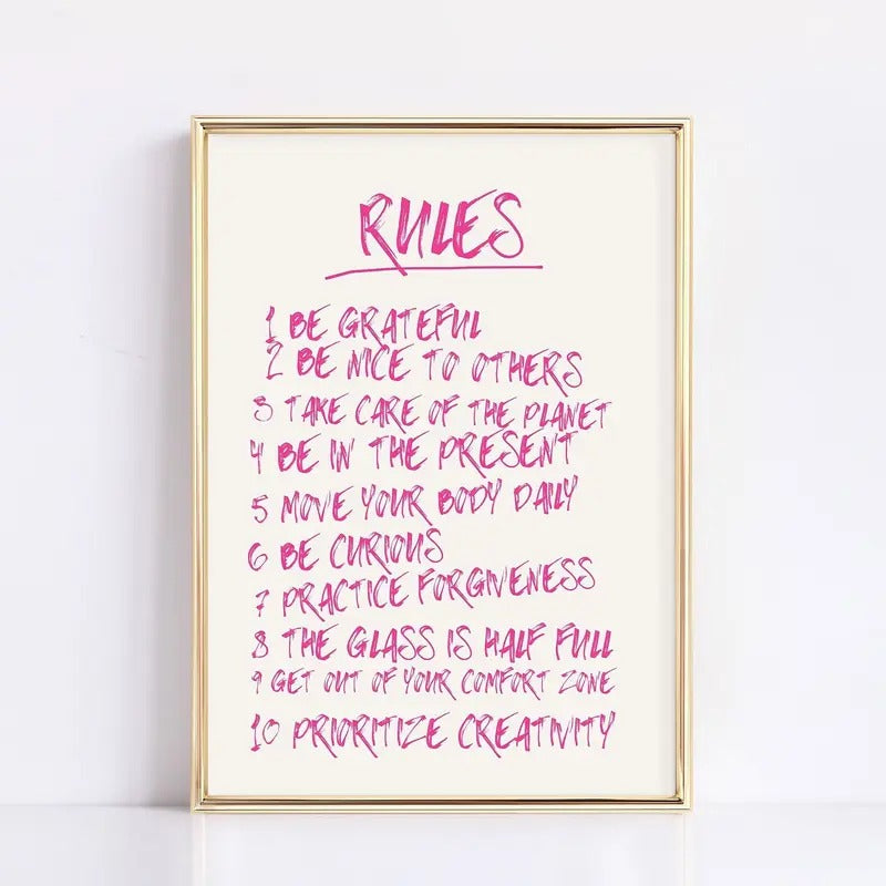 Pink Retro Wall Art, Dorm Decor For College Girls, Aesthetic Room Decor, House Warming Gift, Minimalist Wall Art, Poster...