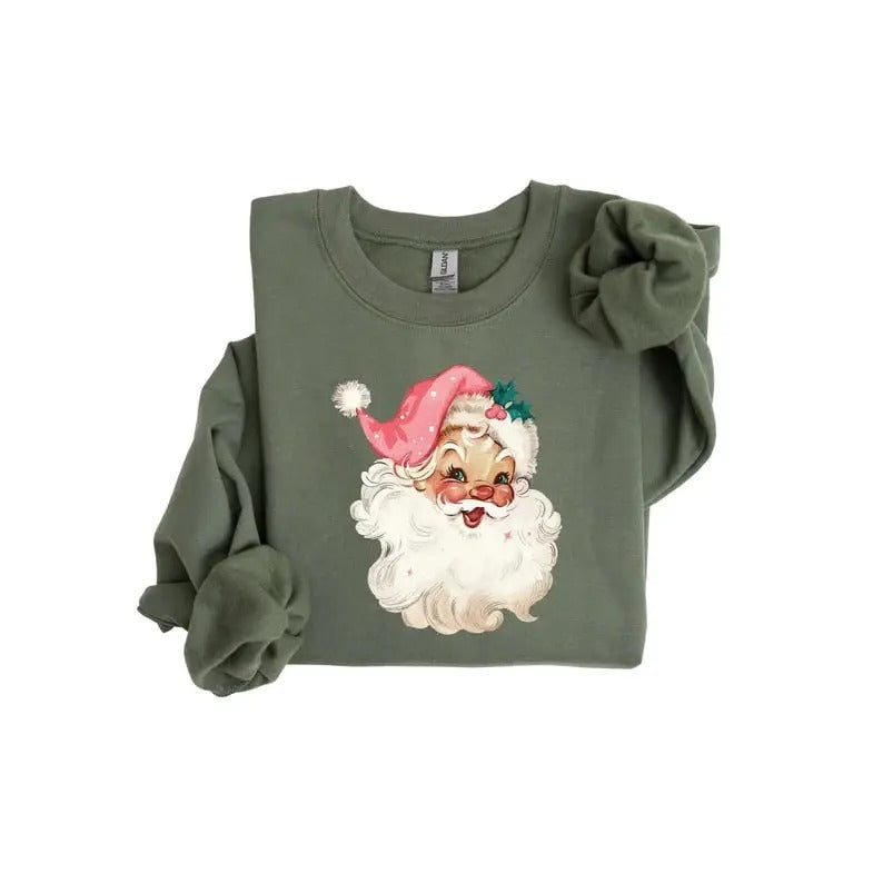 Pink Santa Xmas Family Shirt Retro Santa T-Shirts, Hoodie, Sweatshirt