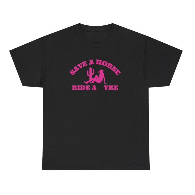 Pink Save A Horse Ride A Yke Tshirt Hoodie, Sweatshirt | GrindPrints.com