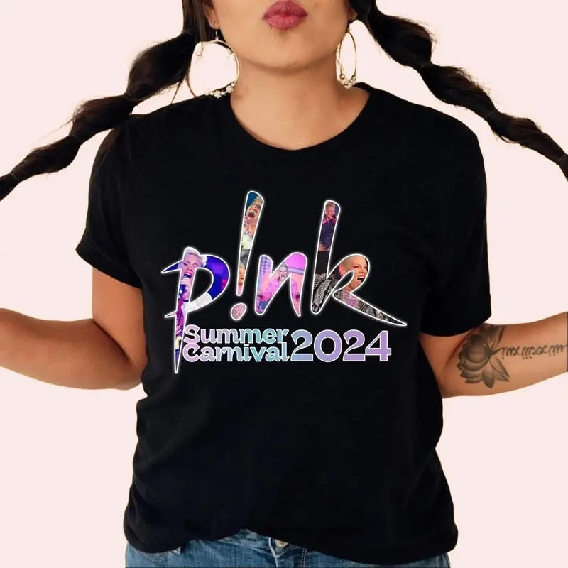 Pink Shirt, Summer Carnival 2024, Trustfall Album Tee, Pink Tour, Music Festival Shirt, Pink Music Clothing, Cotton...