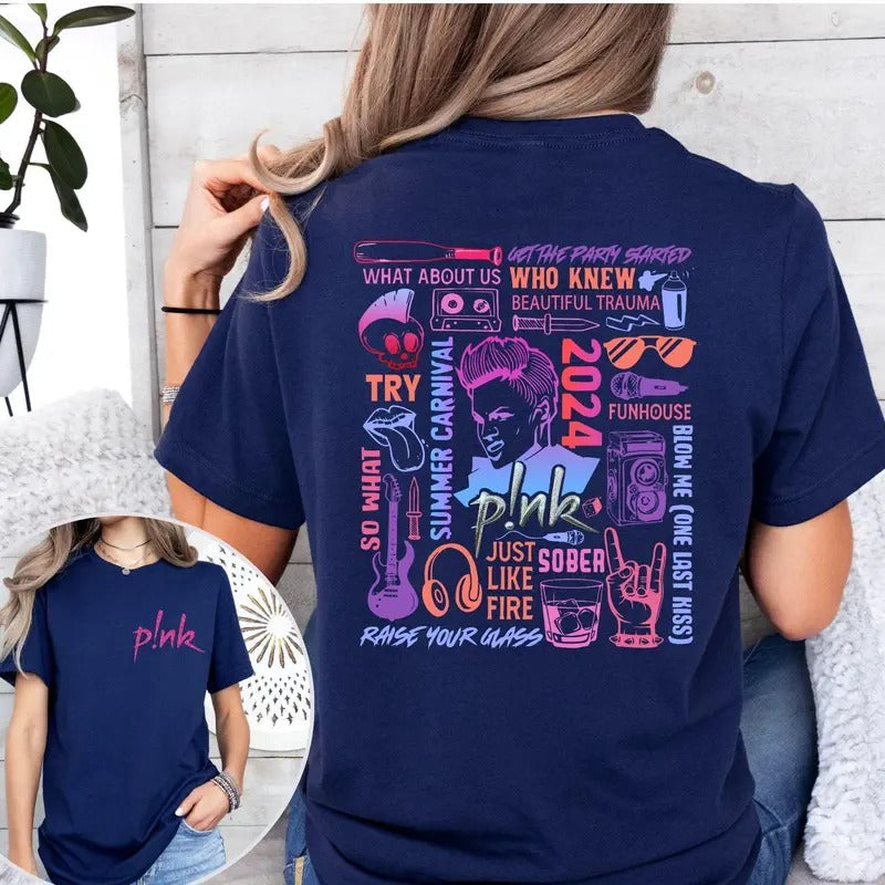 Pink Summer Carnival 2024 Shirt, 2024 Pnk Concert Sweatshirt, Pink Fan Shirt, Music Tour 2024 shirt, Trustfall Album...