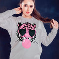 Pink Tiger Blowing Bubble Sweatshirt Casual Comfortable T-Shirts, Hoodie | GrindPrints.com