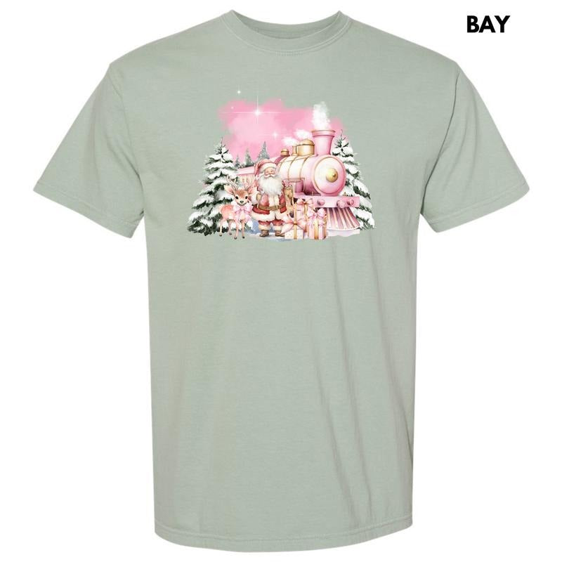 Pink Train & Santa Comfort Colors 'NLB' T-Shirts, Hoodie, Sweatshirt
