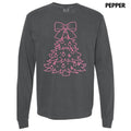 Pink Tree PUFF Long Sleeve Comfort Colors T-Shirt Hoodie, Sweatshirt | GrindPrints.com