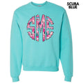 Pink Winter Holiday Monogram Sweatshirt 'NLB' T-Shirts, Hoodie | GrindPrints.com