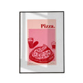 Pizza Art Print, Pizza Wall Art Decor, Pizza Lover Gift, Bar Cart Art, Pink Kitchen Art, Gifts For Friends Besties Wall...