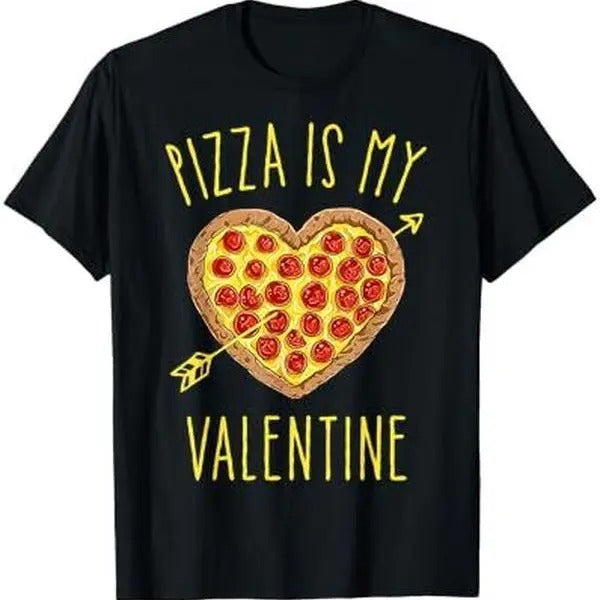Pizza Is My Valentine Valentines Day Heart Pepperoni Lover T-Shirt Hoodie, Sweatshirt | GrindPrints.com