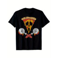 Pizza print, MEN'S cotton T-shirt, food pattern t-shirt MEN'S outdoor clothes, MEN'S clothing, casual short sleeve crew...