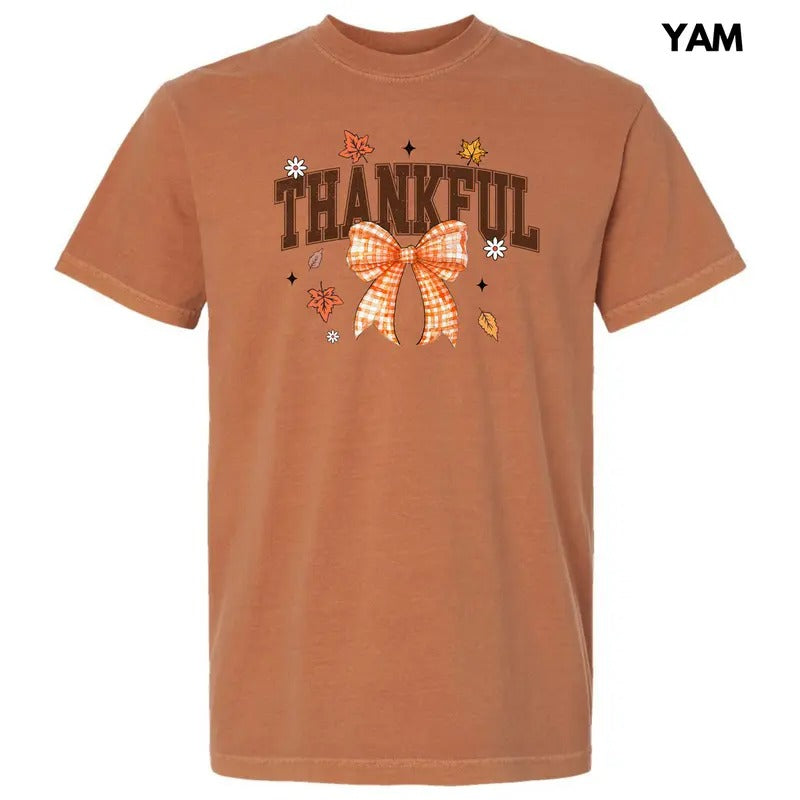 Plaid Bow Thankful Comfort Colors T-Shirt 'NLB' Hoodie, Sweatshirt | GrindPrints.com