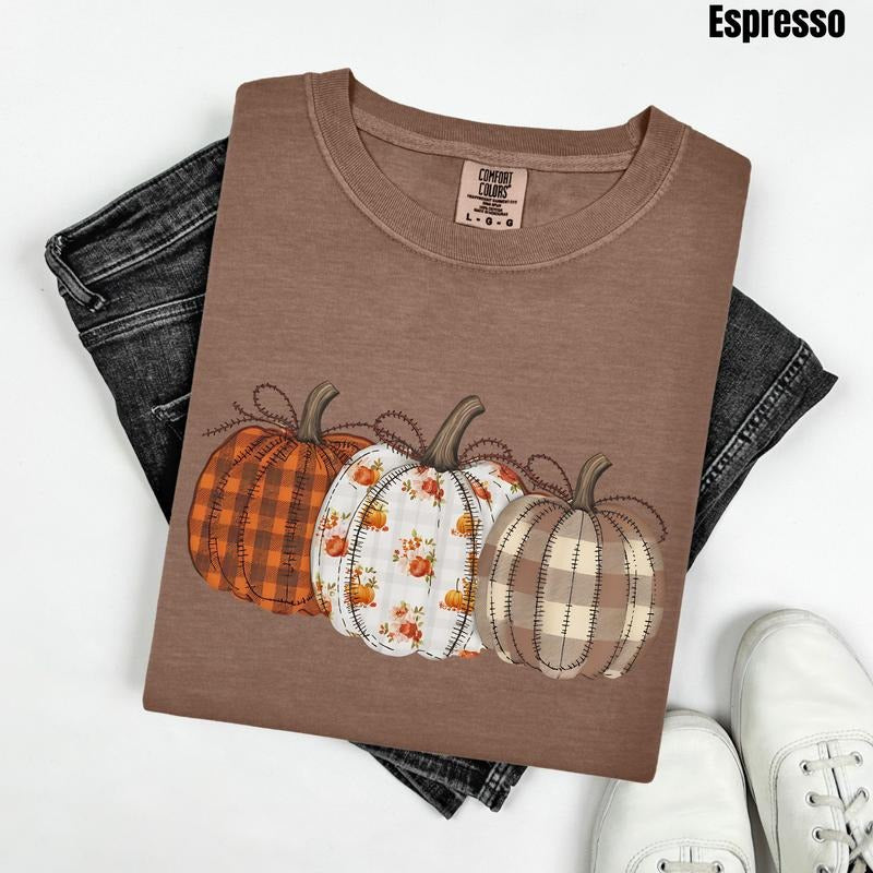 Plaid Pumpkin Trio Comfort Colors T-Shirt 'NLB' Hoodie, Sweatshirt | GrindPrints.com