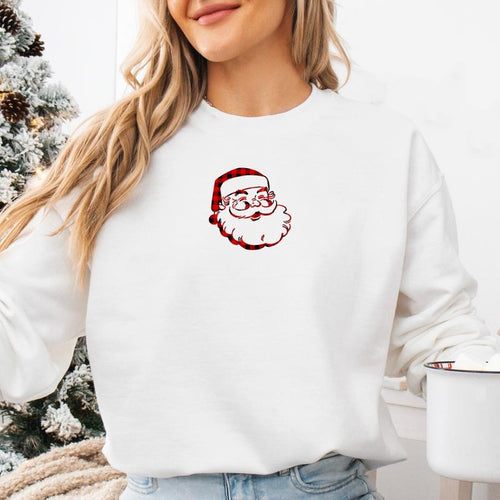 'Plaid Santa' Crewneck Sweatshirt T-Shirts, Hoodie | GrindPrints.com