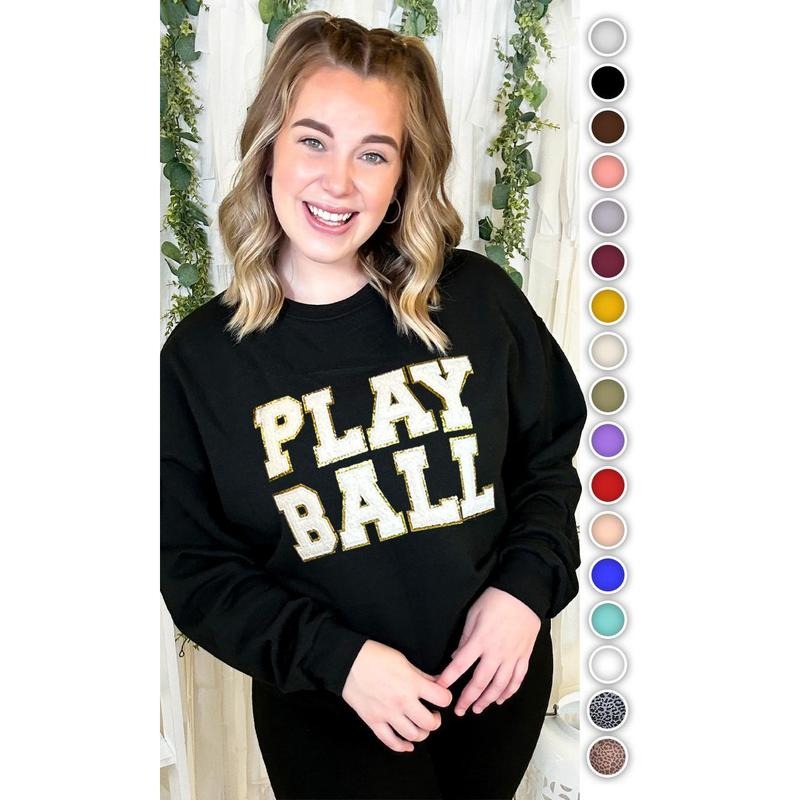 Play Ball Ideal Chenille Sweatshirt T-Shirts, Hoodie | GrindPrints.com