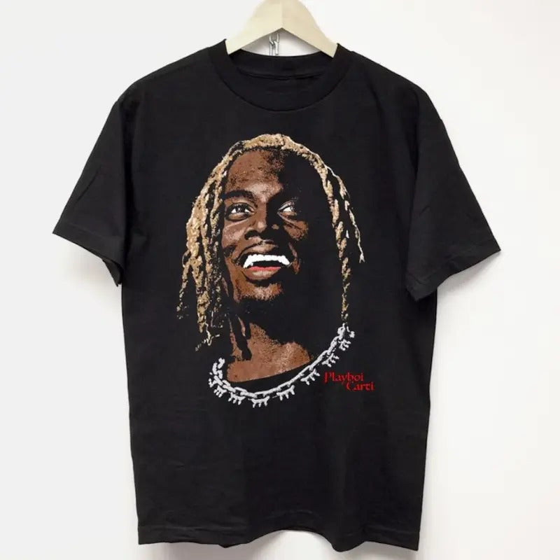 Playboi Vintage Carti Graphic Shirt Hiphop rap fan Cotton Menswear Hoodie, Sweatshirt | GrindPrints.com