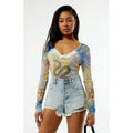 Playboy Women's By PacSun Snake Mesh Long Sleeve Bodysuit T-Shirts, Hoodie, Sweatshirt | GrindPrints.com