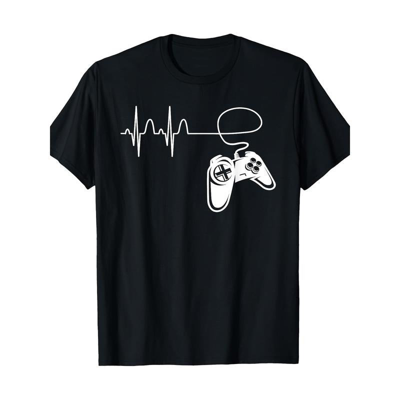 Player Heartbeat ECG - Game Controller Video game 100% cotton T-shirt Made in USA Hoodie, Sweatshirt | GrindPrints.com