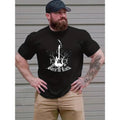 Plus Size Men's Fashion Guitar Graphic T-shirt, Comfy Elastic Tees For Summer, Men's Clothing Made in USA Hoodie, Sweatshirt