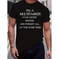 Plus Size Mens Graphic Tees - Hilarious Letter Designs, Oversized Casual Fit for Summer Fitness & Leisure - Trendy...