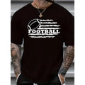 Plus Size Tee, 'Football' Graphic Men's Casual T-Shirt Short Sleeve Versatile Loose Summer Tops For Street Daily Made in...
