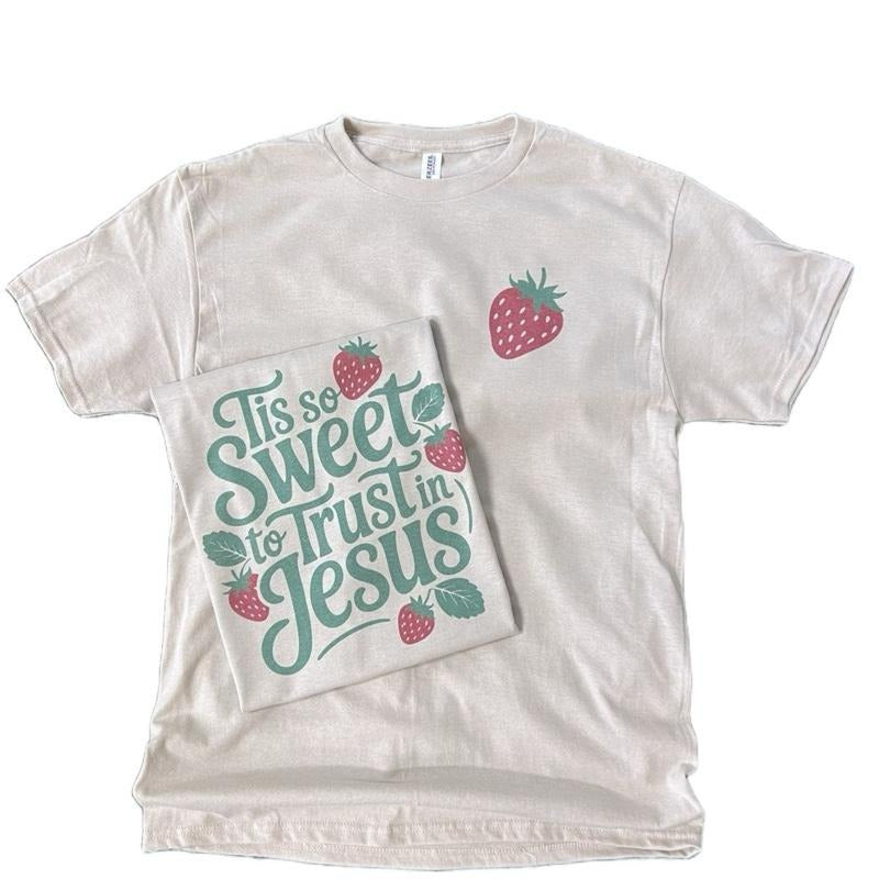 Pocket Print - Tis So Sweet to Trust in Jesus - Christian Shirt Hoodie, Sweatshirt | GrindPrints.com