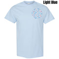 Pocket Size - Blue USA Bows Monogram Gildan Short Sleeve T-Shirt 'NLB' Hoodie, Sweatshirt | GrindPrints.com