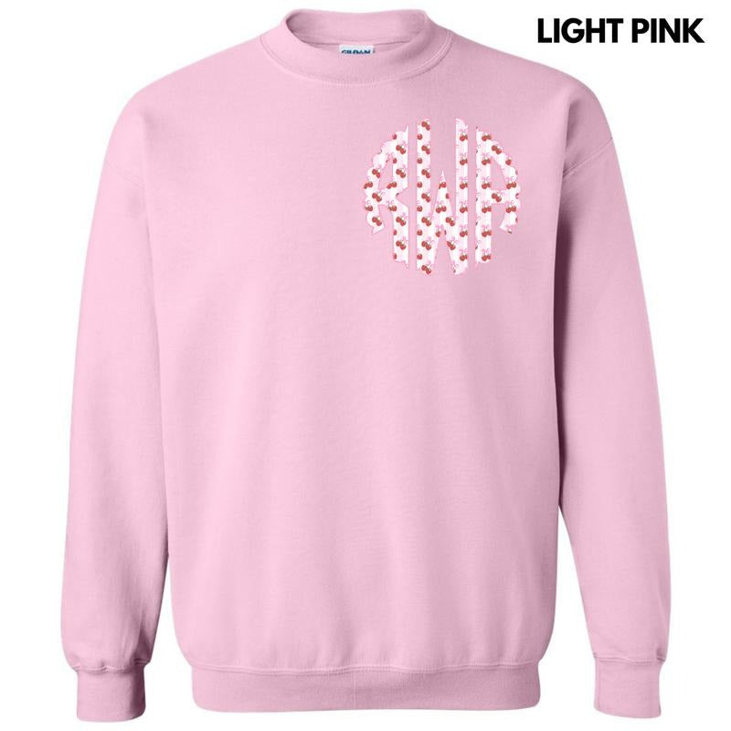 Pocket Size - Strawberry Stripe Monogram Sweatshirt 'NLB' T-Shirts, Hoodie | GrindPrints.com