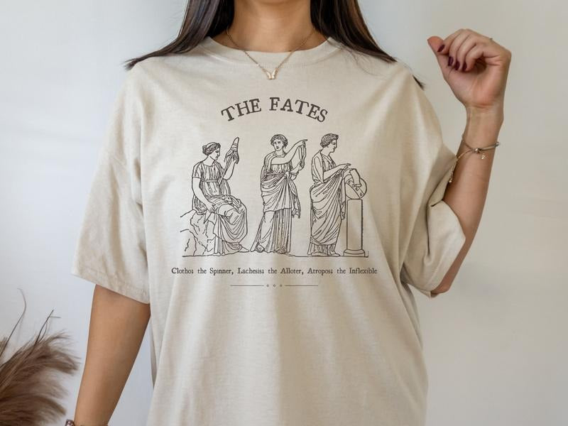 Poet Shirt Fates Shirt Moirai Greek Goddess Greek Mythology Shirt Dark Academia Literature Shirt Ancient Greece Artsy T-Shirts, Hoodie, Sweatshirt