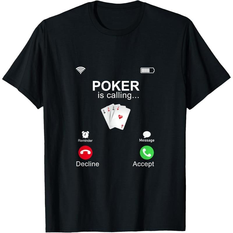 Poker Is Calling Phone Design - Funny Poker T-Shirt made in usa Hoodie, Sweatshirt | GrindPrints.com