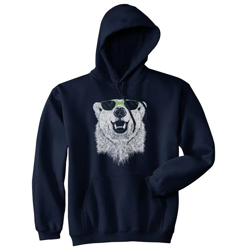 Polar Bear Sunglasses Funny Cool Pull Over Funny Funny Animal Novelty Navy T-Shirts, Hoodie, Sweatshirt