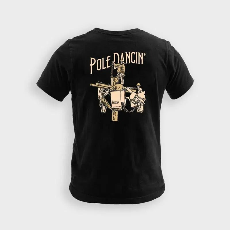 Pole Dancin' Double Side Shirt, Lineman T-Shirt, Skeleton Journeyman, Lineman Humor T-shirt, Funny Gift For Electrician...
