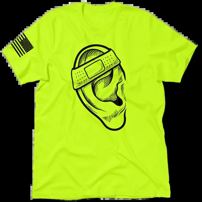 Ear Hi Visibility Safety Yellow Work Cotton Poly Blend Top Blue Collar Menswear T-Shirts, Hoodie, Sweatshirt