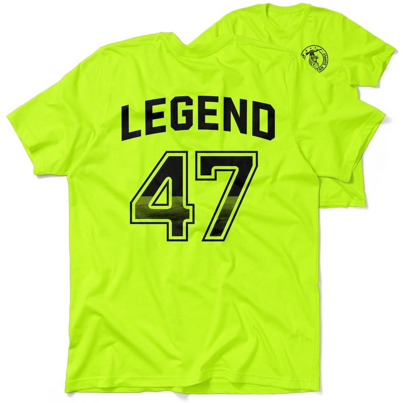 47 Legend Hi Visibility Safety Yellow Work 30 Day Guarantee Quality Cotton Poly Blend Top Blue Collar T-Shirts, Hoodie, Sweatshirt