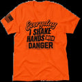 Shake Hands Hi Visibility Safety Orange 30 Day Guarantee Quality Cotton Poly Blend Blue Collar Top T-Shirts, Hoodie, Sweatshirt