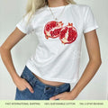 Pomegranate 90s Womens Graphic Baby Tee Aesthetic Tomato Girl Summer Vintage Fit Streetwear Hoodie, Sweatshirt