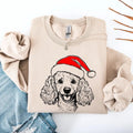Poodle, Santa, Dog, Christmas, Dog Lover, Pet Sweatshirt, Crew Neck, Women's, Crewneck T-Shirts, Hoodie | GrindPrints.com