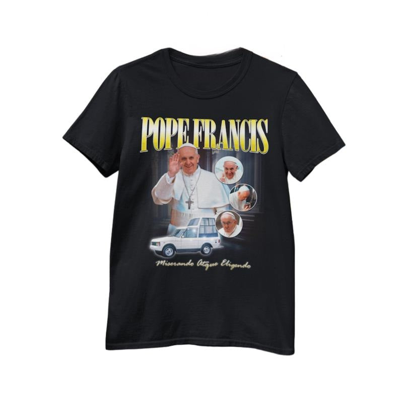 Pope Francis, Vicar of ChristT-Shirt Casual Style Crew Neck Short Sleeve T-Shirt Tops Trendy for Unisex Hoodie, Sweatshirt