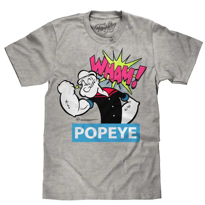 Popeye Big and Tall T-Shirt - Silver Gray Hoodie, Sweatshirt | GrindPrints.com