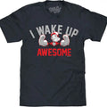 Popeye I Wake Up Awesome T-Shirt - Navy Heather Hoodie, Sweatshirt | GrindPrints.com