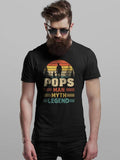 Pops Sunset Man Myth Legend Men's T-shirt Cool Fun Dad Shirt Christmas Gift Present Fathers Day Top Hoodie, T-shirt and...