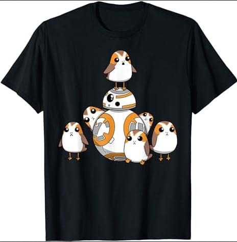 Porgs Having Fun With BB-8 Portrait T-Shirt Menswear Top Hoodie, Sweatshirt | GrindPrints.com