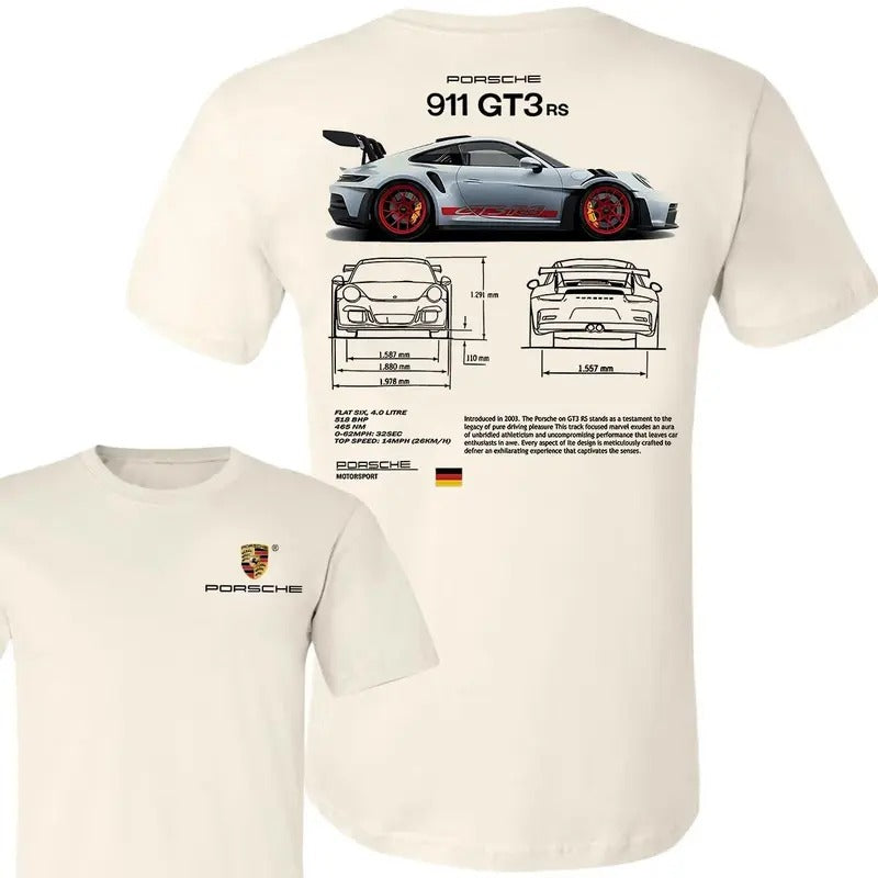 Porsche 911 GT3 RS Aesthetic T-shirt - Unisex T-Shirt for Fans Cotton Classic Menswear Hoodie, Sweatshirt | GrindPrints.com