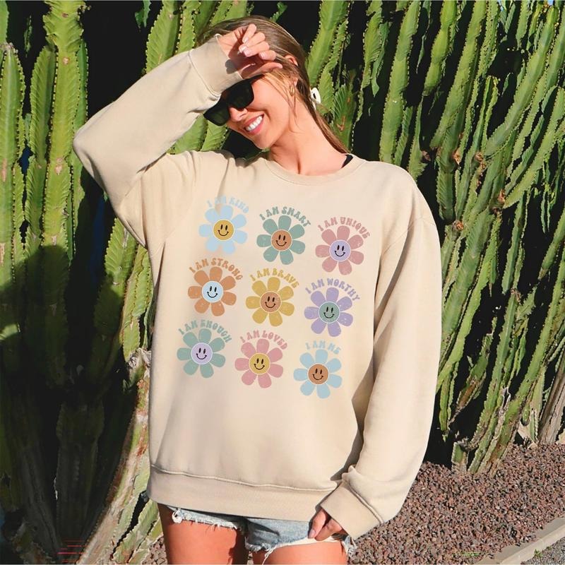 Positive Affirmations, Daisy, Retro, Sweatshirt T-Shirts, Hoodie | GrindPrints.com