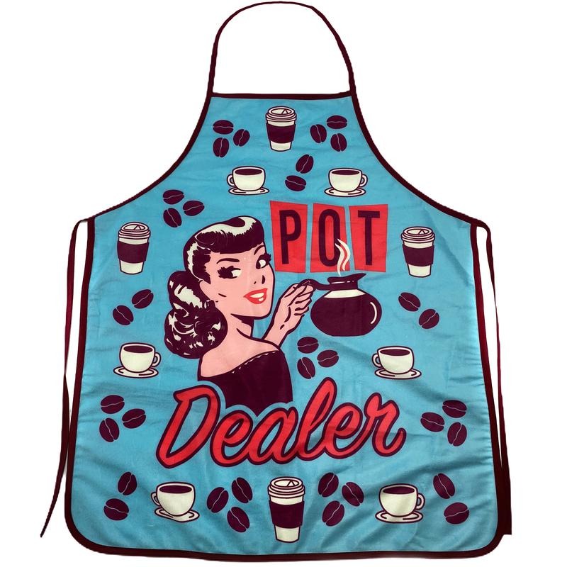 Pot Dealer Apron Funny Morning Cup Of Coffee Graphic Novelty Kitchen Smock Funny Graphic Kitchenwear Coffee  Funny Food ...