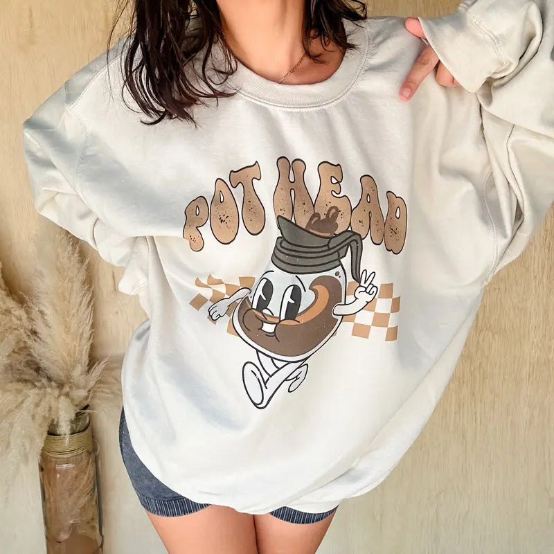 Pot Head Graphic Top T-Shirts, Hoodie, Sweatshirt | GrindPrints.com