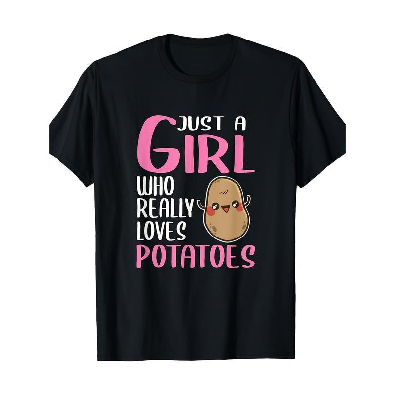 Potato Lover's Delight: 100% Cotton T-Shirt for Women