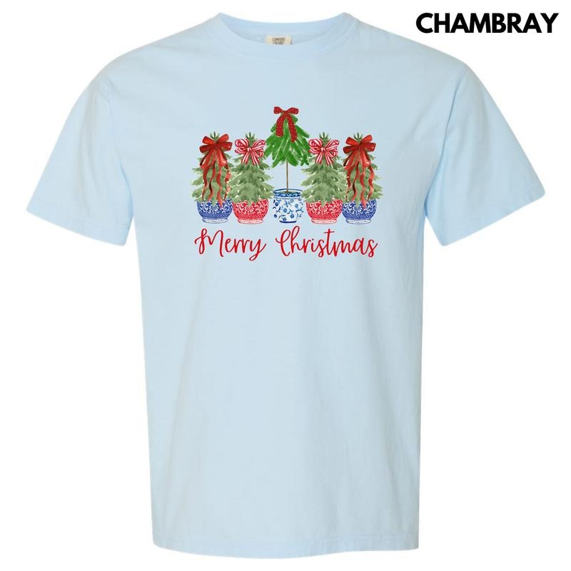 Potted Christmas Trees Comfort Colors T-Shirt 'NLB' Hoodie, Sweatshirt | GrindPrints.com