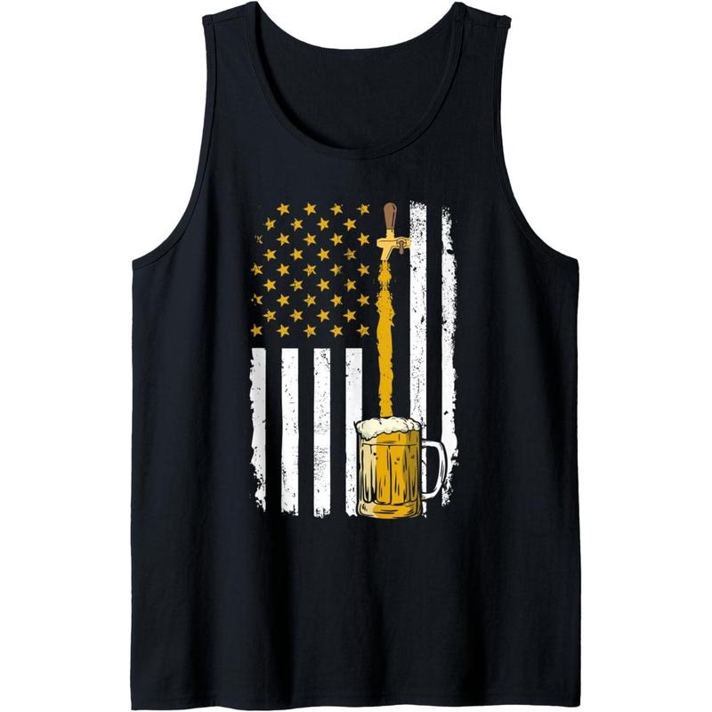Pouring Beer American Flag Vintage 4th of July Craft Brewery Tank Top T-Shirts, Hoodie, Sweatshirt | GrindPrints.com