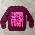Power to the P Burgundy Long Sleeve Tee Hoodie, Sweatshirt | GrindPrints.com