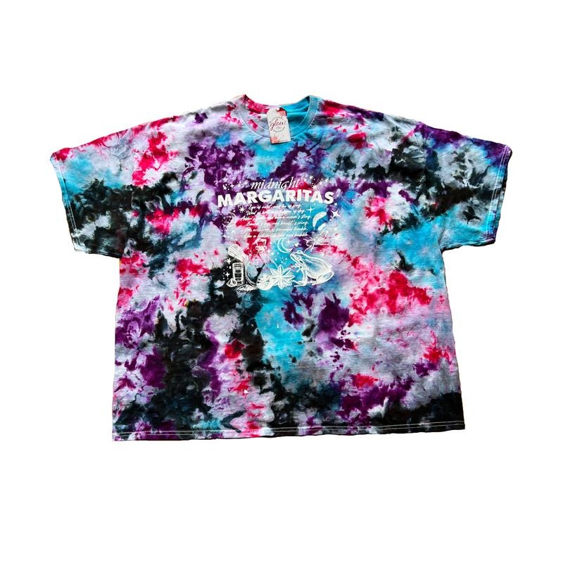 Practical Magic Tie Dye Graphic Shirt with Midnight Margaritas Design in White Tie-Dye Pattern Vintage Tops UNISEX...