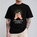 Pray For Pope Francis Christian Tshirt Crew Neck Short Sleeve T-Shirt Tops Trendy for Unisex Hoodie, Sweatshirt